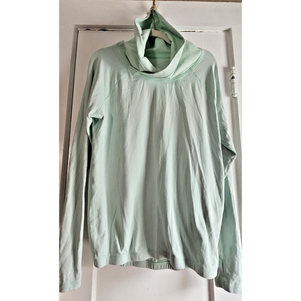 Lululemon Healthy Heart‎ pullover long sleeve cowl neck sweatshirt top teal Sz8